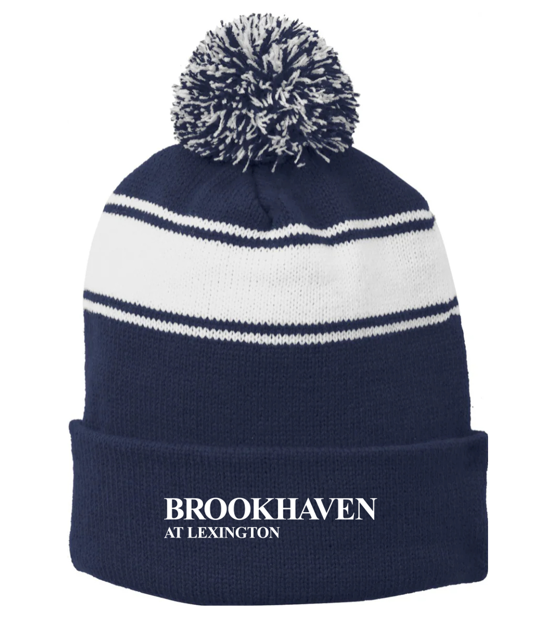 Sport-Tek Stripe Pom Pom Beanie